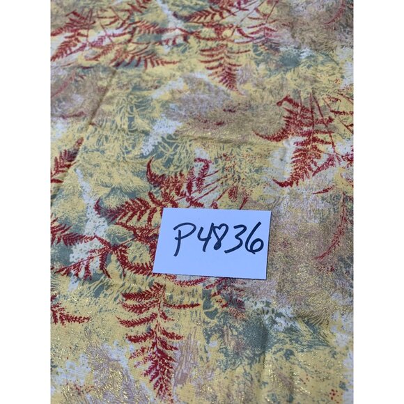 Fern-Themed Decorative Fabric Yellow Red & Green "NaturEscapes" Pattern 19" x 42 - Picture 6 of 6